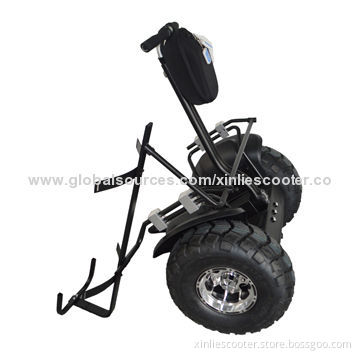Off-road self-balancing larger electric scooter with golf bag carrier, for adults